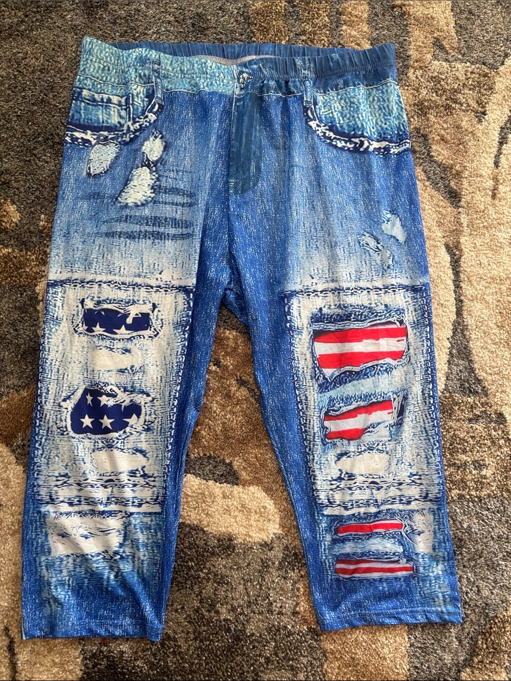 Women’s Blue Flag Print Leggings